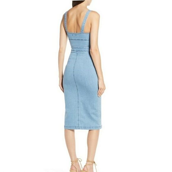 Finders Keepers Mia Snap Front Denim Midi Dress - Picture 2 of 8